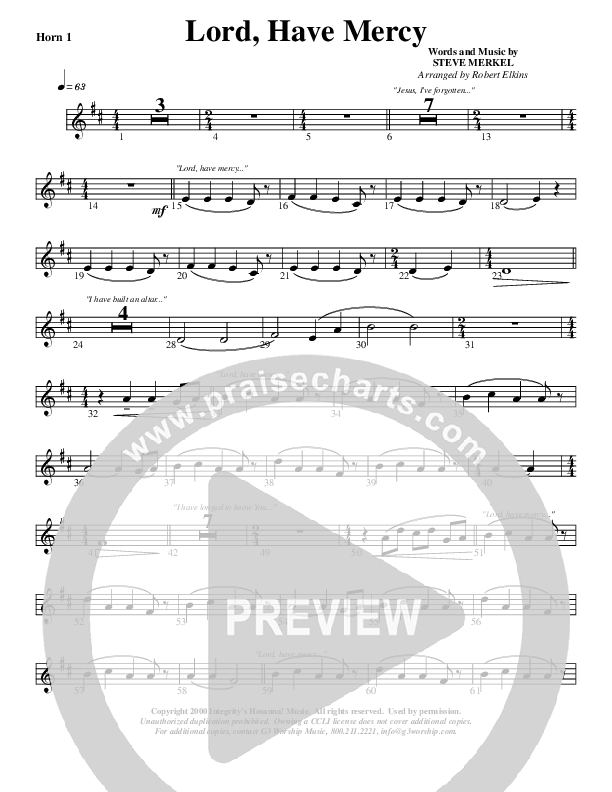 Lord Have Mercy French Horn 1 (G3 Worship)