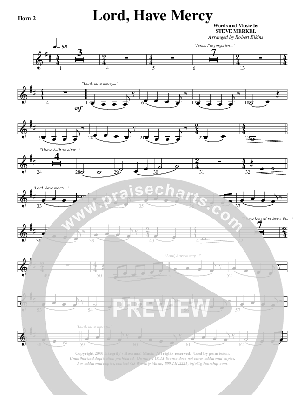 Lord Have Mercy French Horn 2 (G3 Worship)