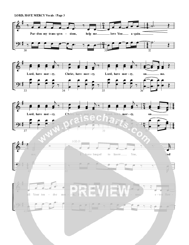 Lord Have Mercy Lead Sheet (SAT) (G3 Worship)