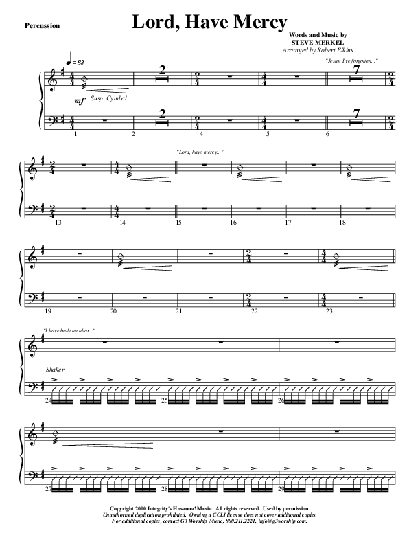 Lord Have Mercy Percussion (G3 Worship)