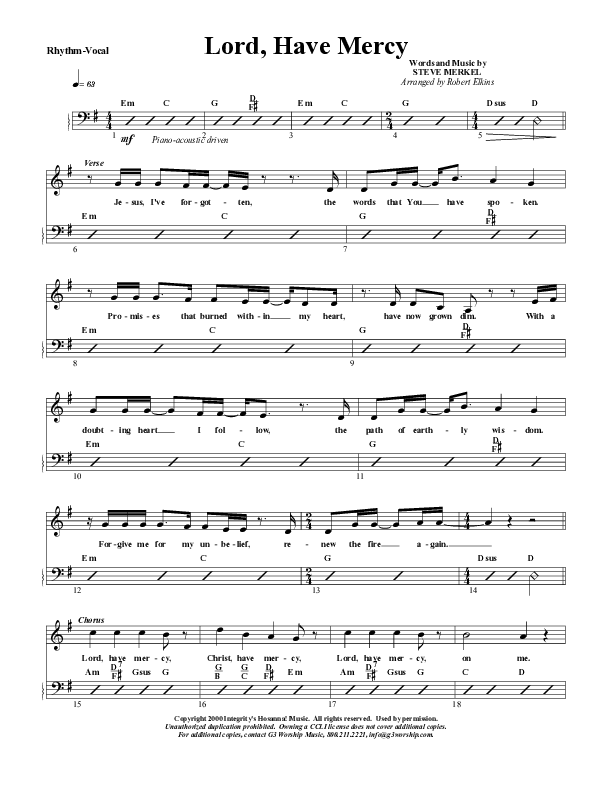 Lord Have Mercy Rhythm/Vocal (G3 Worship)