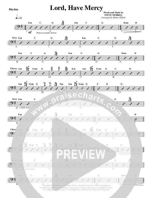 Lord Have Mercy Rhythm Chart (G3 Worship)