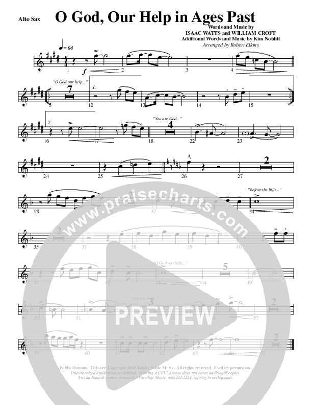 O God Our Help In Ages Past Alto Sax (G3 Worship)