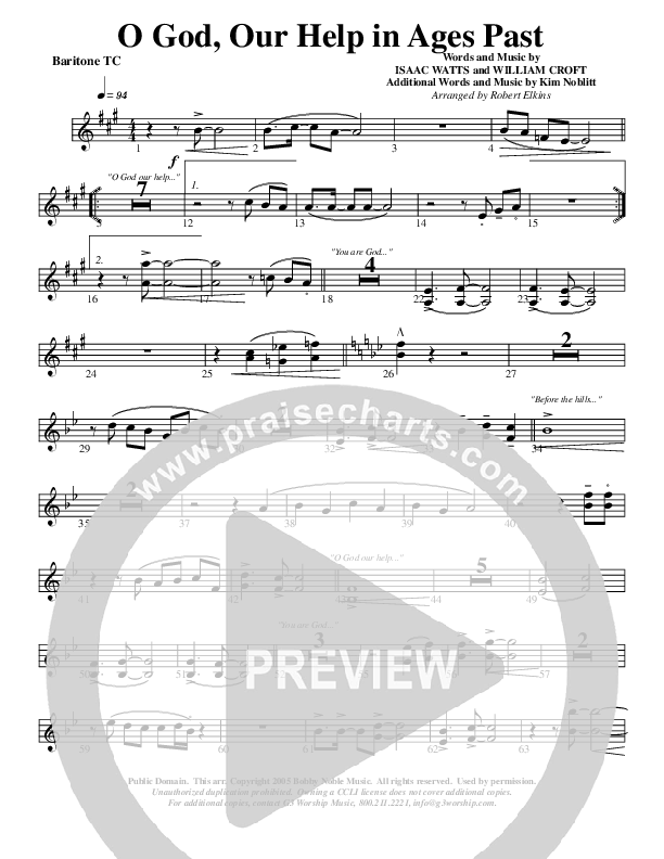 O God Our Help In Ages Past Baritone TC (G3 Worship)
