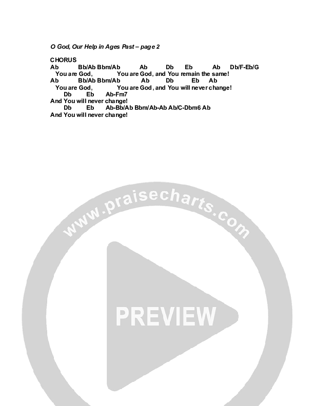 O God Our Help In Ages Past Chord Chart (G3 Worship)
