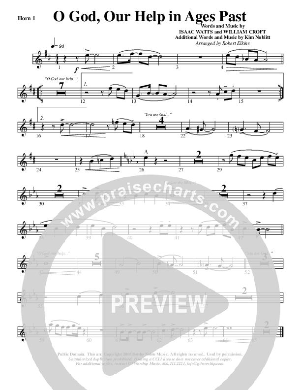 O God Our Help In Ages Past French Horn 1 (G3 Worship)