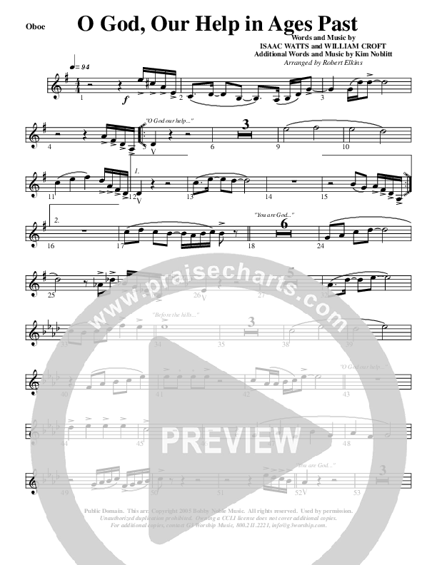 O God Our Help In Ages Past Oboe (G3 Worship)