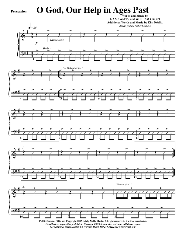 O God Our Help In Ages Past Piano Sheet (G3 Worship)
