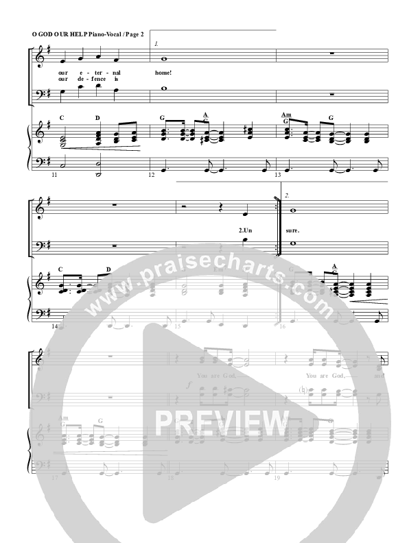 O God Our Help In Ages Past Piano/Vocal & Lead (G3 Worship)