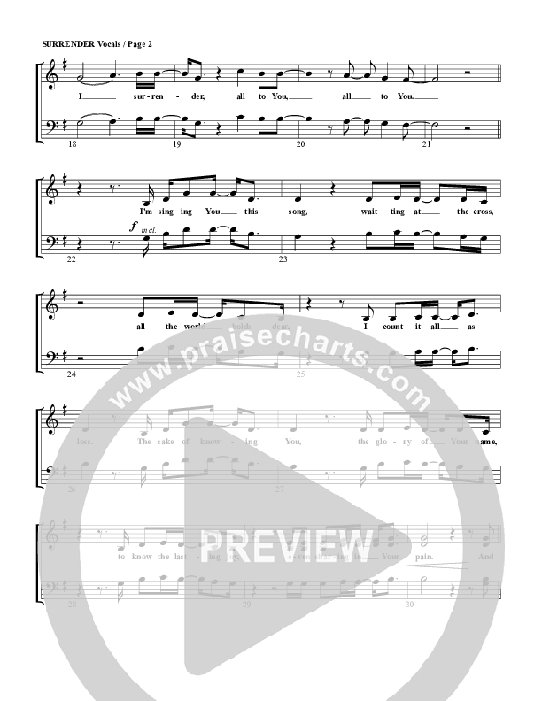 Surrender Choir Sheet (G3 Worship)