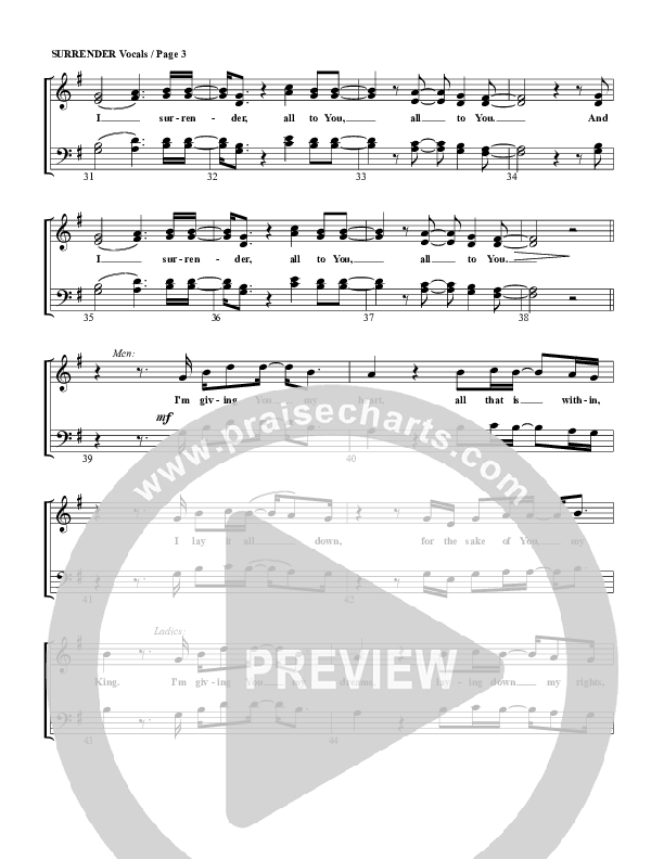 Surrender Choir Sheet (G3 Worship)