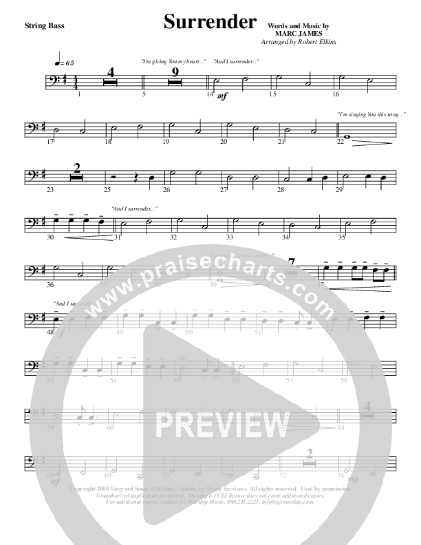 Surrender Double Bass (G3 Worship)