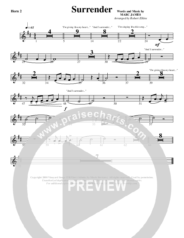 Surrender French Horn 2 (G3 Worship)