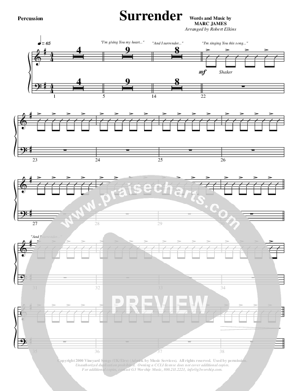 Surrender Percussion (G3 Worship)