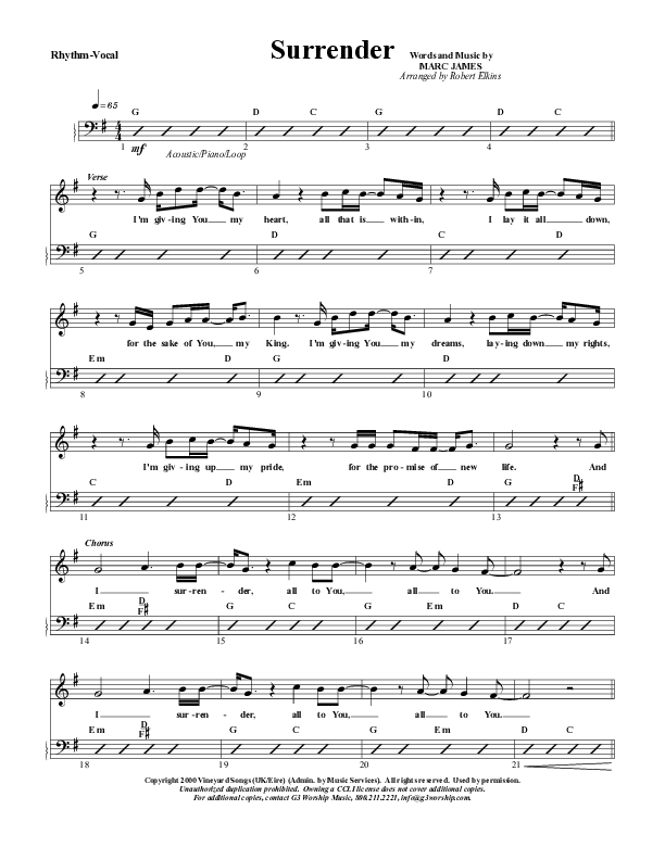 Surrender Rhythm/Vocal (G3 Worship)