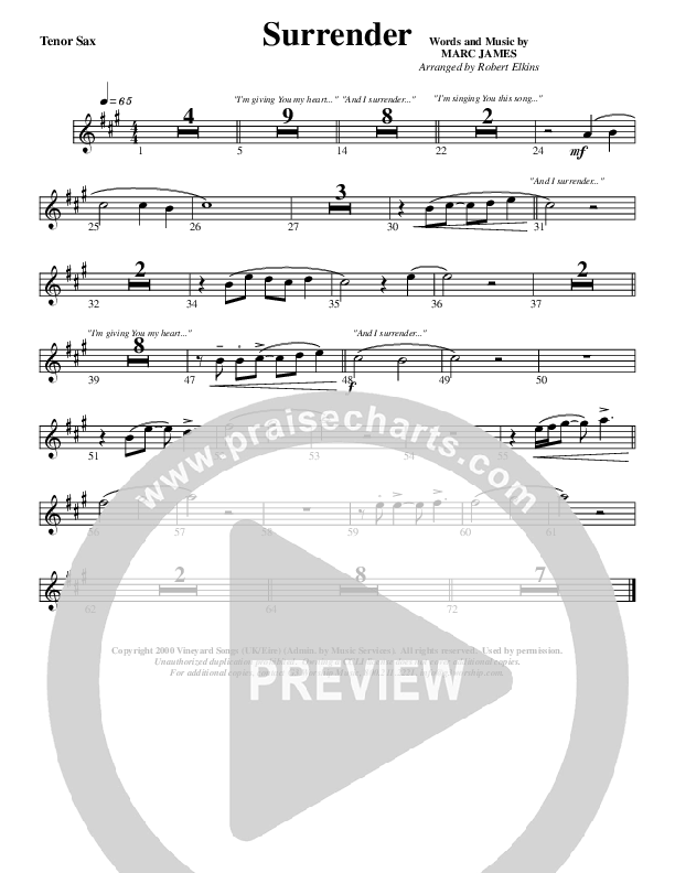 Surrender Tenor Sax 2 (G3 Worship)
