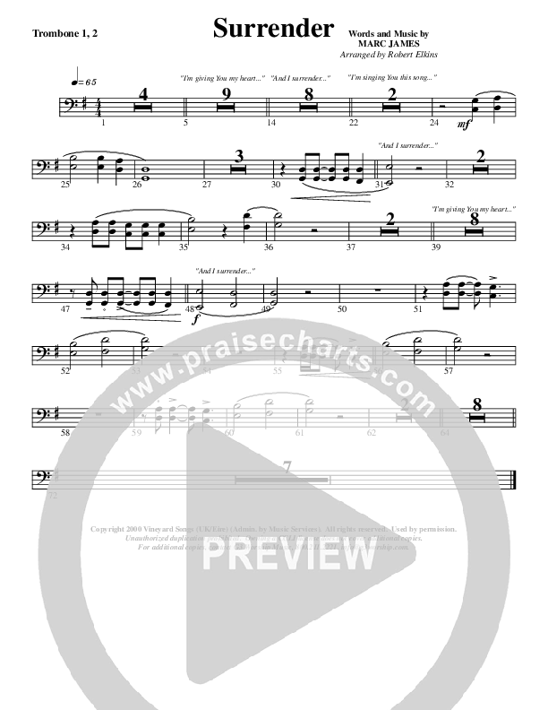 Surrender Trombone 1/2 (G3 Worship)