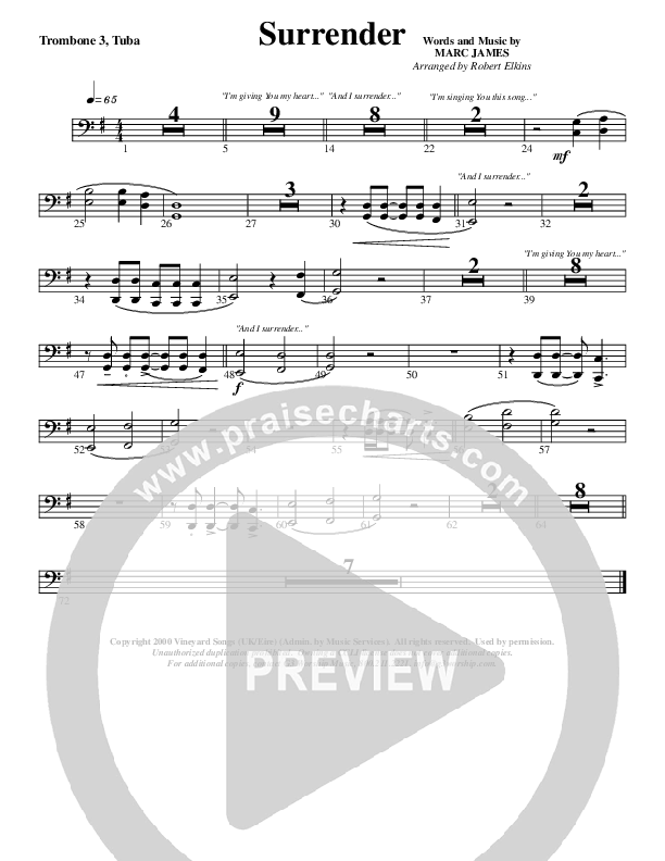 Surrender Trombone 3/Tuba (G3 Worship)
