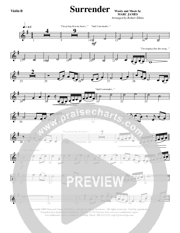 Surrender Violin 2 (G3 Worship)