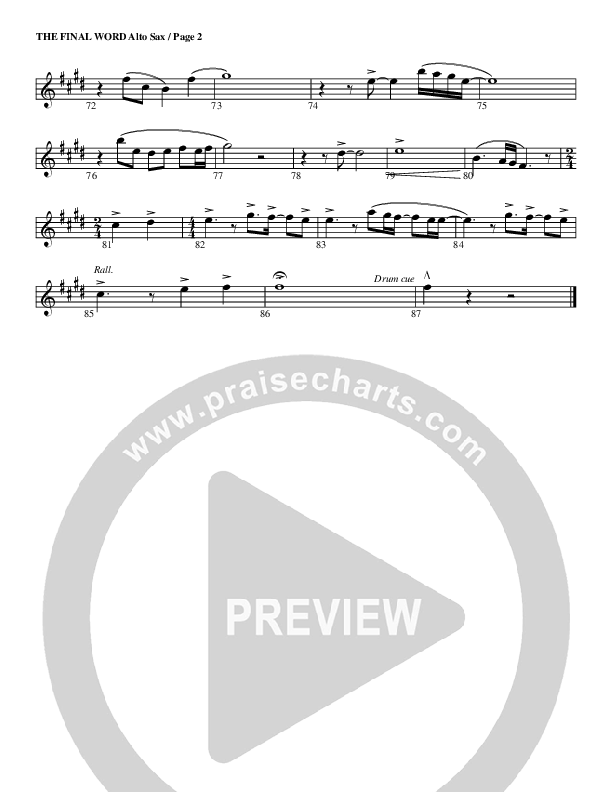 The Final Word Alto Sax (G3 Worship)
