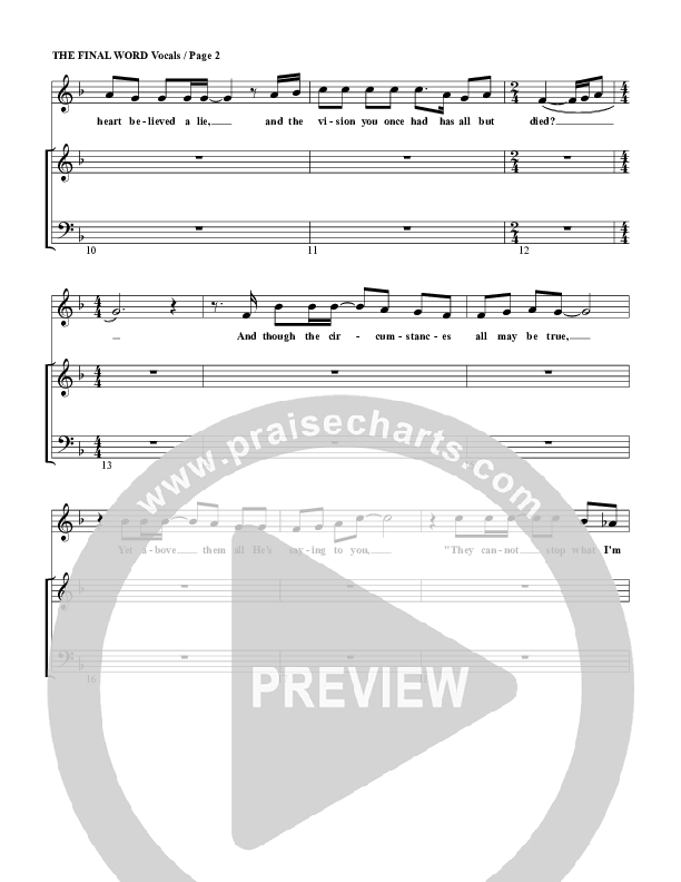 The Final Word Choir Sheet (G3 Worship)