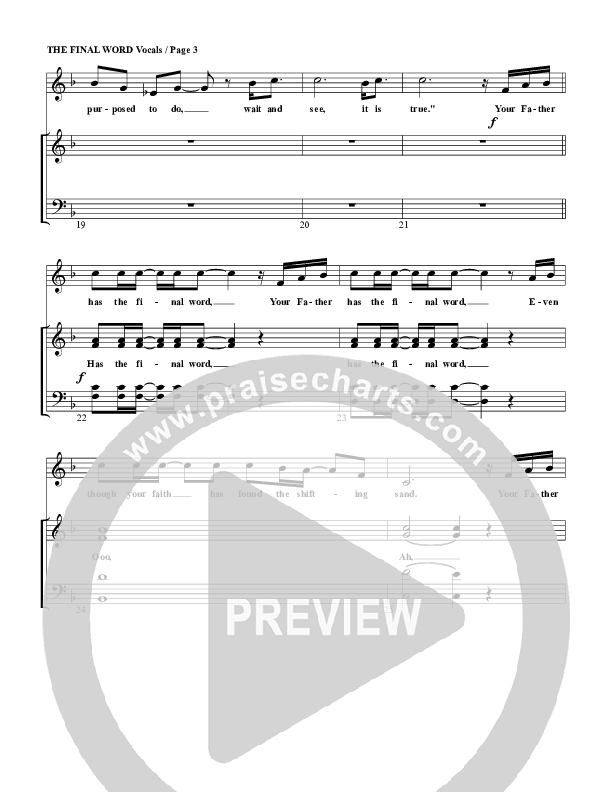 The Final Word Choir Sheet (G3 Worship)