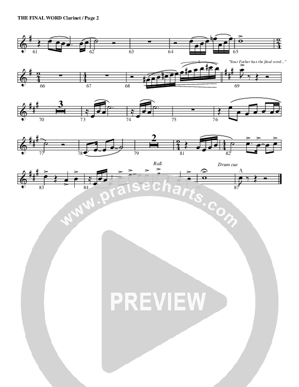 The Final Word Clarinet (G3 Worship)