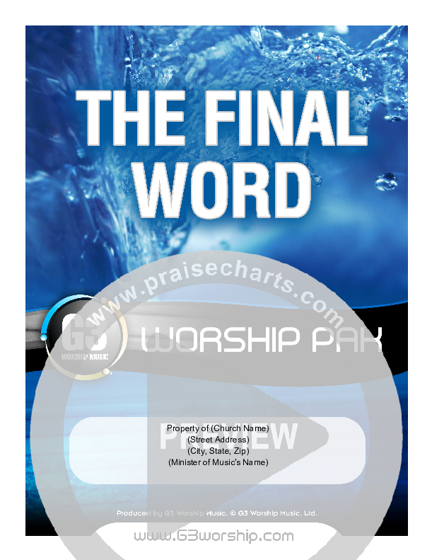 The Final Word Cover Sheet (G3 Worship)