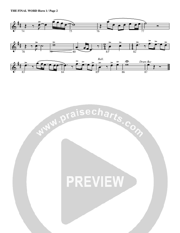The Final Word French Horn 1 (G3 Worship)