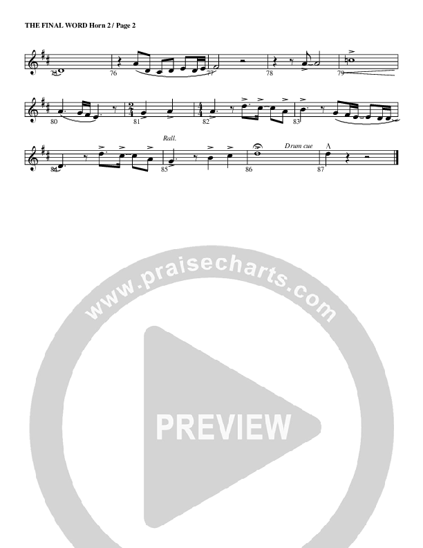 The Final Word French Horn 2 (G3 Worship)