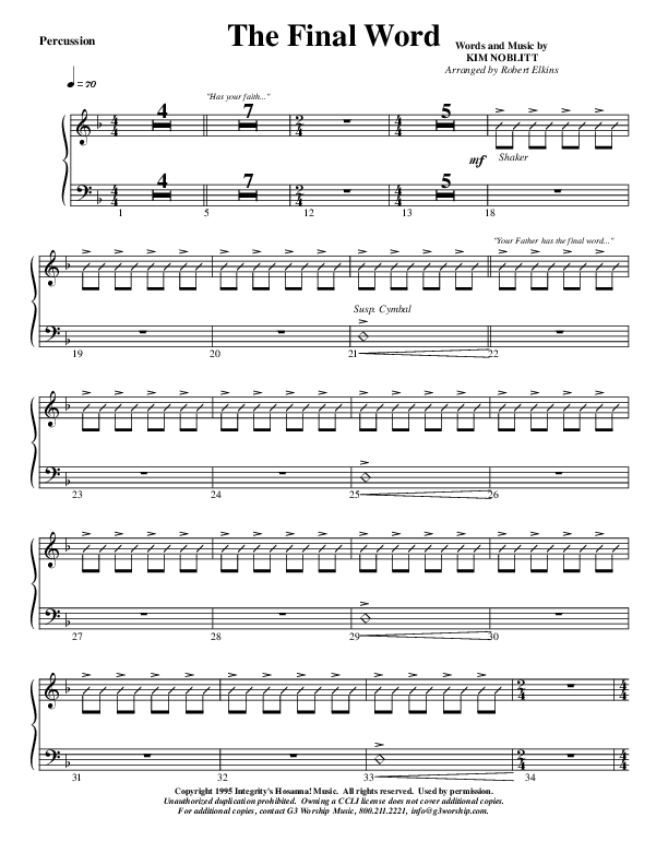 The Final Word Percussion (G3 Worship)