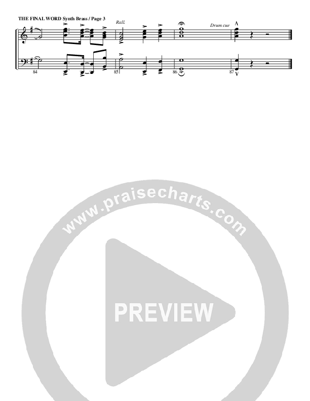 The Final Word Synth Brass (G3 Worship)