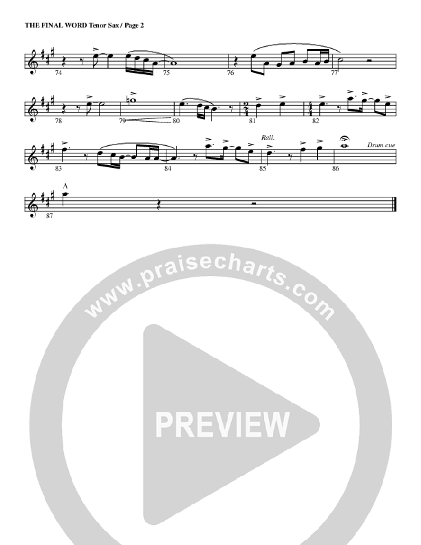The Final Word Tenor Sax 2 (G3 Worship)