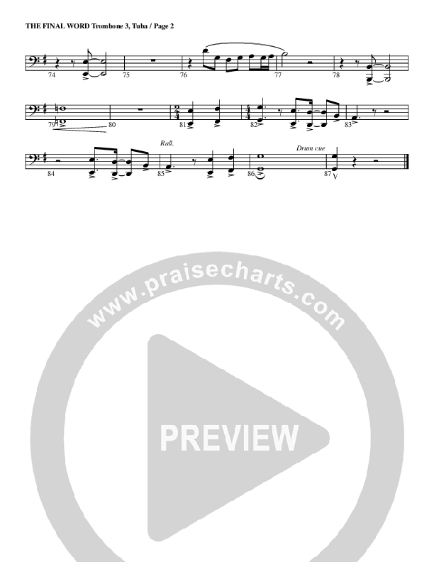 The Final Word Trombone 3/Tuba (G3 Worship)