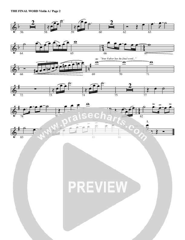 The Final Word Violin 1 (G3 Worship)