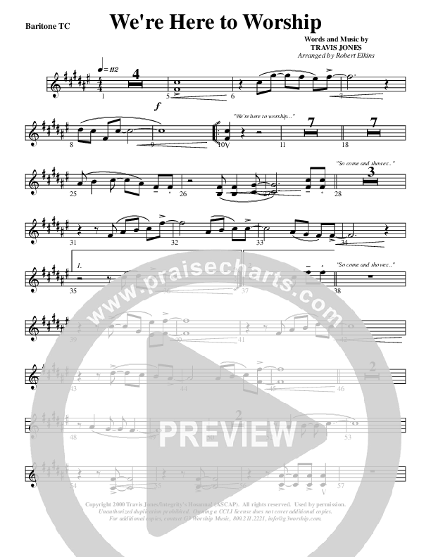 We're Here To Worship Baritone TC (G3 Worship)