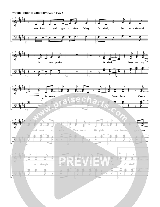 We're Here To Worship Choir Sheet (G3 Worship)