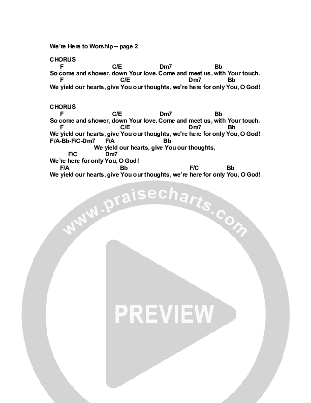 We're Here To Worship Chord Chart (G3 Worship)