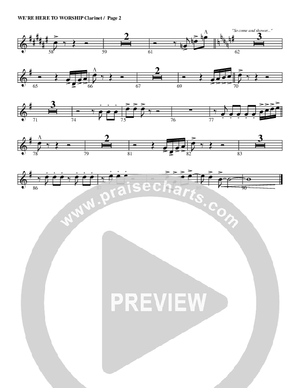 We're Here To Worship Clarinet (G3 Worship)
