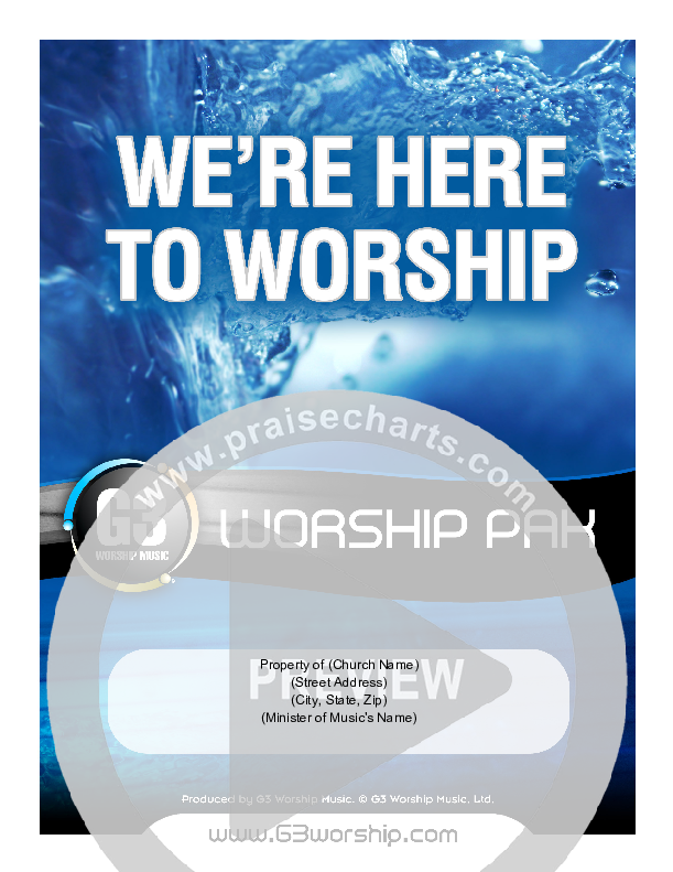 We're Here To Worship Cover Sheet (G3 Worship)