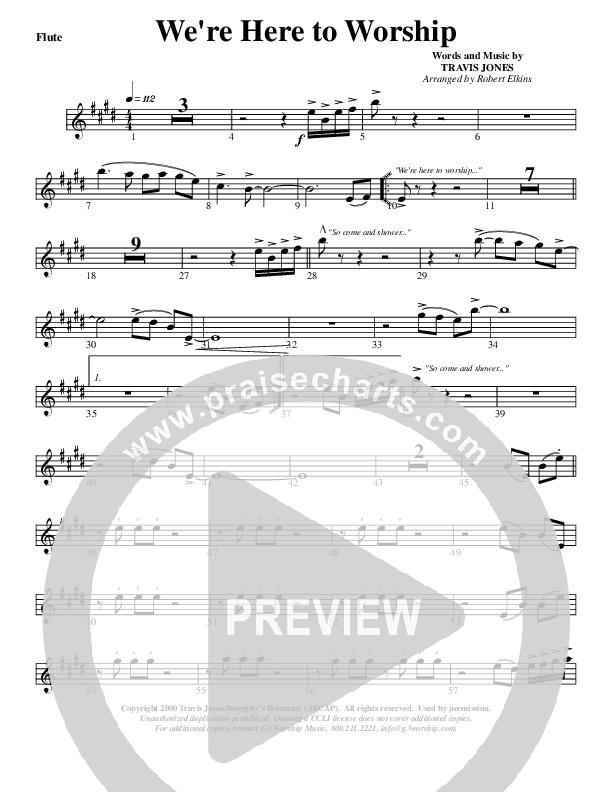 We're Here To Worship Flute (G3 Worship)