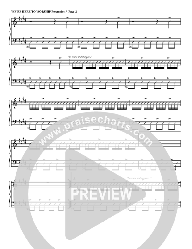 We're Here To Worship Percussion (G3 Worship)