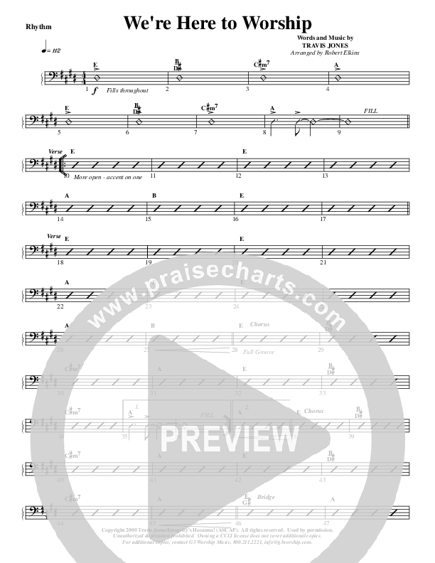 We're Here To Worship Rhythm Chart (G3 Worship)