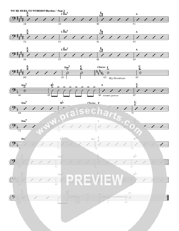 We're Here To Worship Rhythm Chart (G3 Worship)