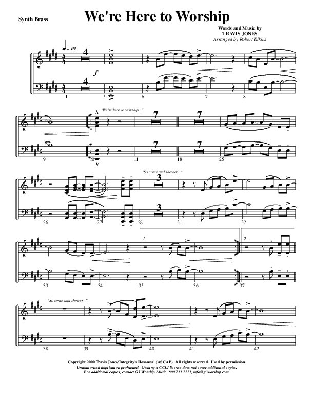 We're Here To Worship Synth Brass (G3 Worship)