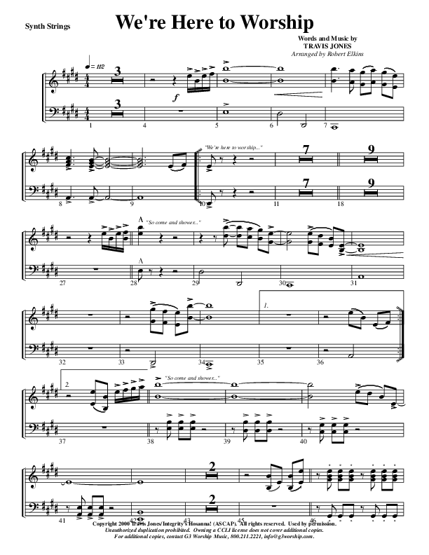 We're Here To Worship Synth Strings (G3 Worship)