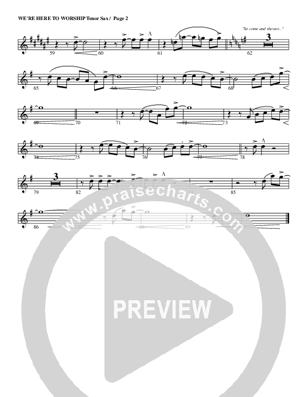 We're Here To Worship Tenor Sax 2 (G3 Worship)