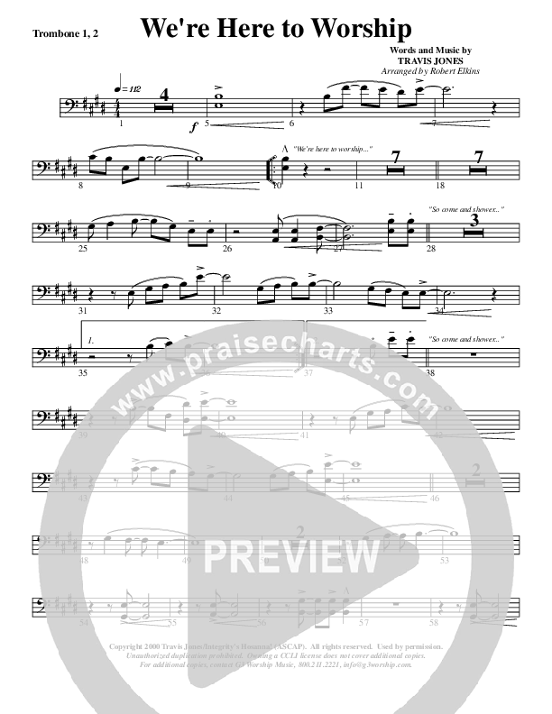 We're Here To Worship Trombone 1/2 (G3 Worship)