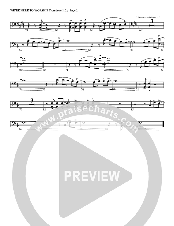 We're Here To Worship Trombone 1/2 (G3 Worship)