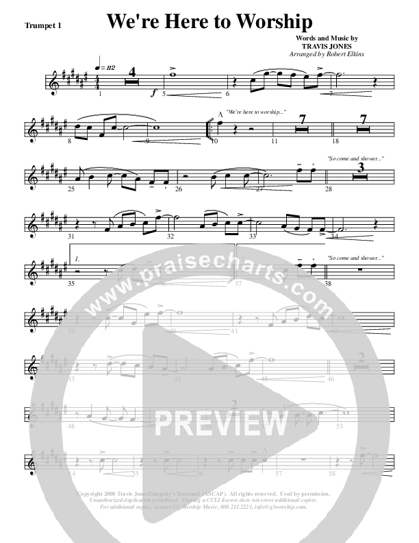 We're Here To Worship Trumpet 1 (G3 Worship)